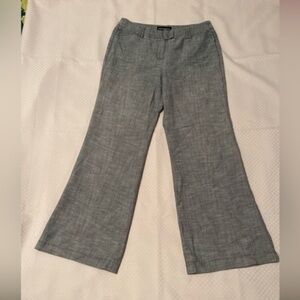 Sharagano gray cotton with leg zip fly trousers.